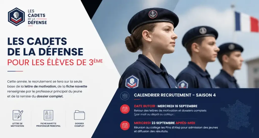 Les Cadets de la Défense pour les élèves de 3ème