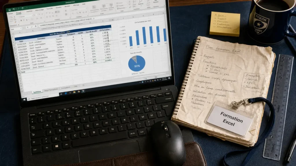 Formation Excel à Toulon : 14 heures, niveaux et financement à vérifier avant de s’inscrire