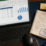 Formation excel toulon : ordinateur avec tableur Excel et graphique