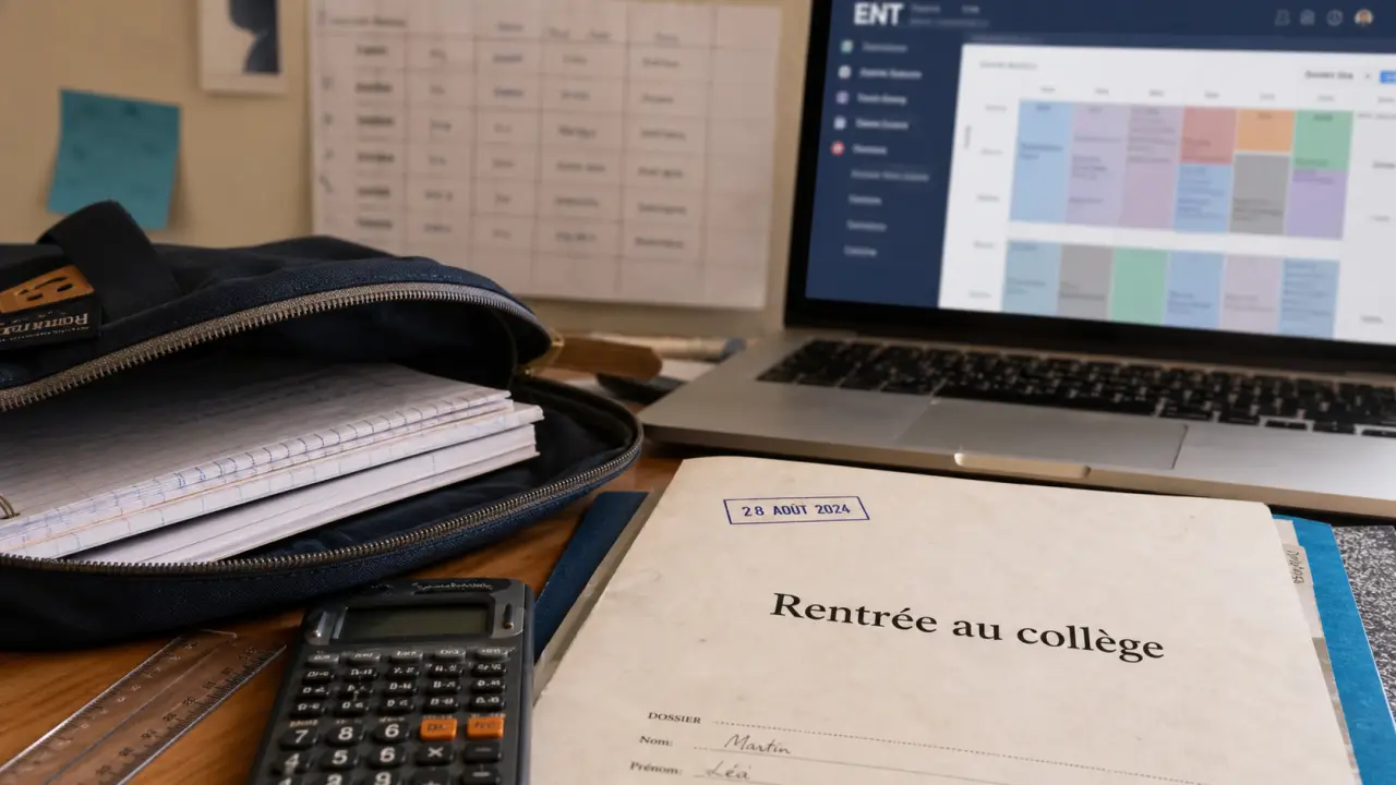 Rentree college : cartable et emploi du temps, organisation pratique