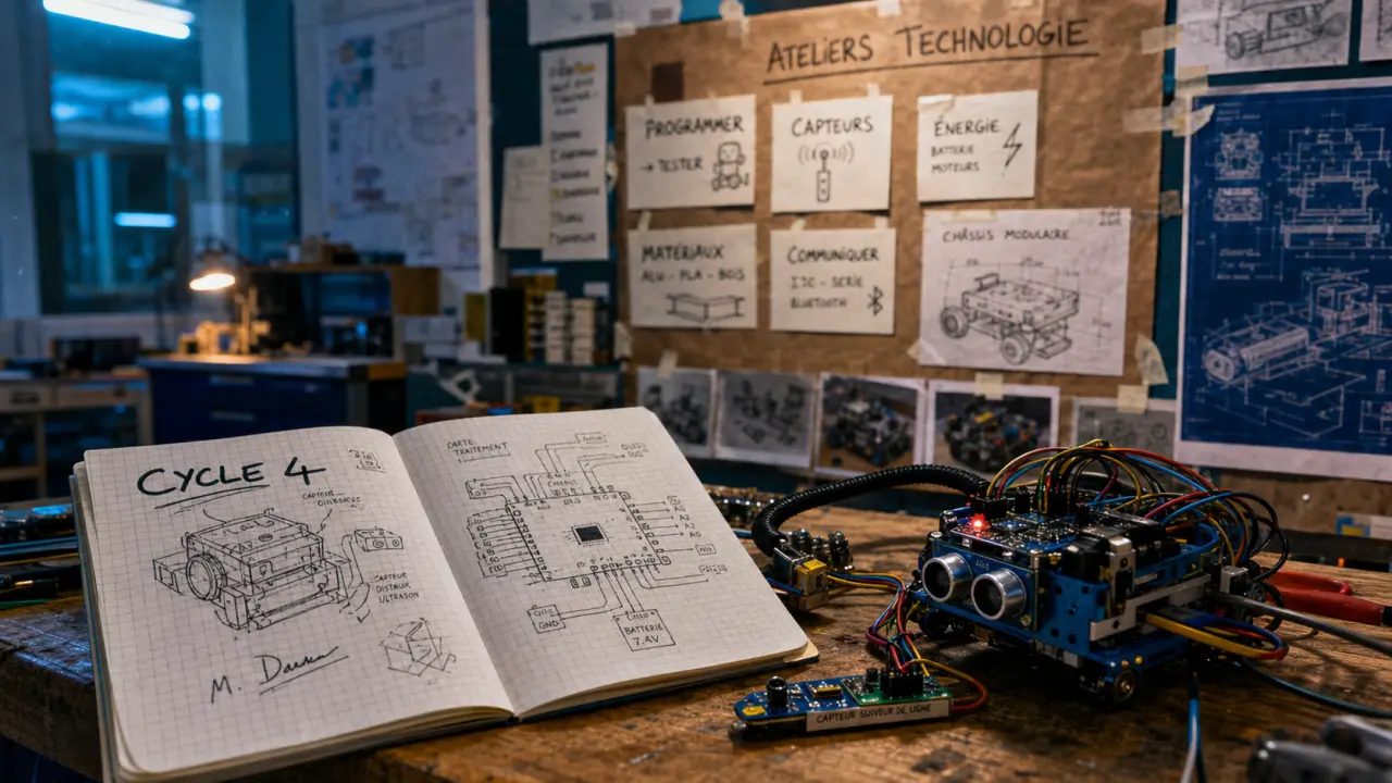 Technologie college : atelier robotique au collège