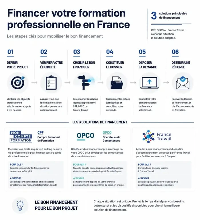 Étapes de financement pour une formation professionnelle à Eureka Formation Toulon