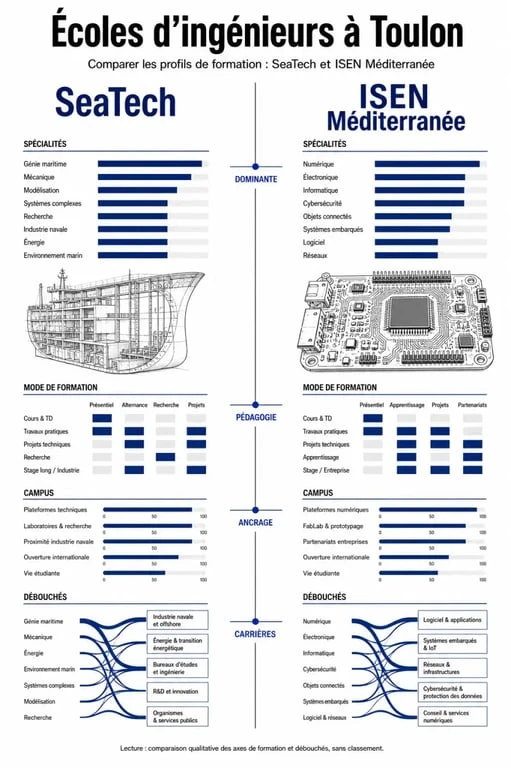 Comparatif ecole ingenieur toulon entre SeaTech et ISEN Méditerranée