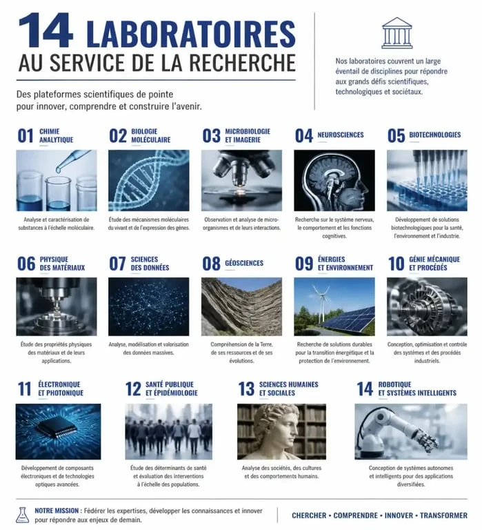 Les 14 laboratoires de recherche de l'Université de Toulon