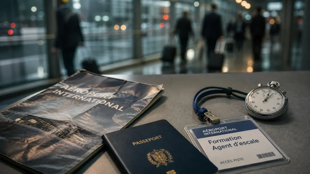 formation agent d'escale toulon : brochure et passeport à l’aéroport
