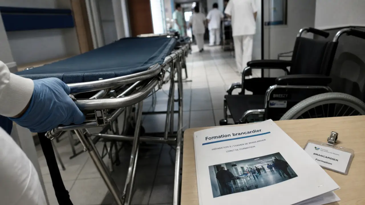 Formation brancardier Toulon : brancard et dossier de formation à Ollioules