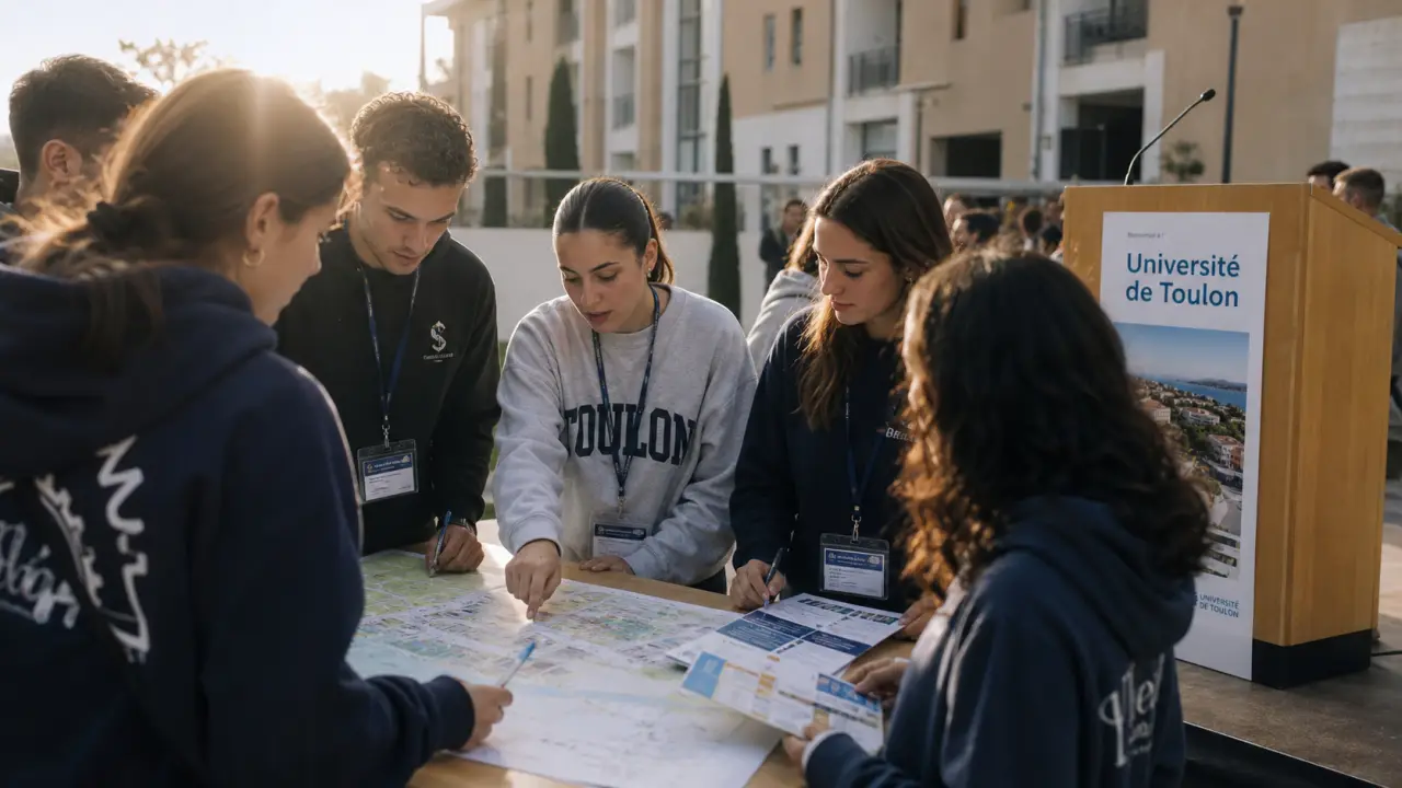 Université toulon : étudiants échange au campus