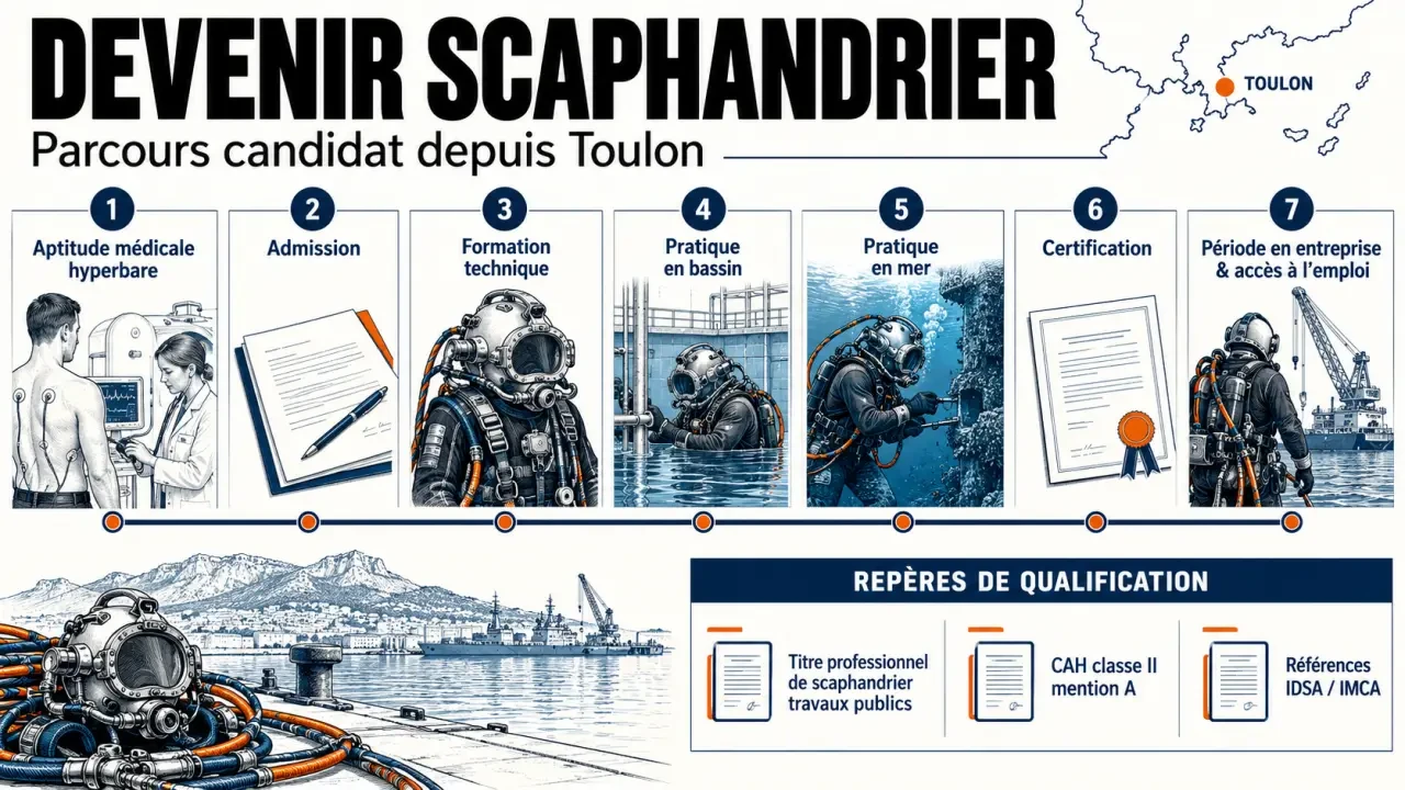 Formation scaphandrier Toulon : parcours candidat et certifications professionnelles
